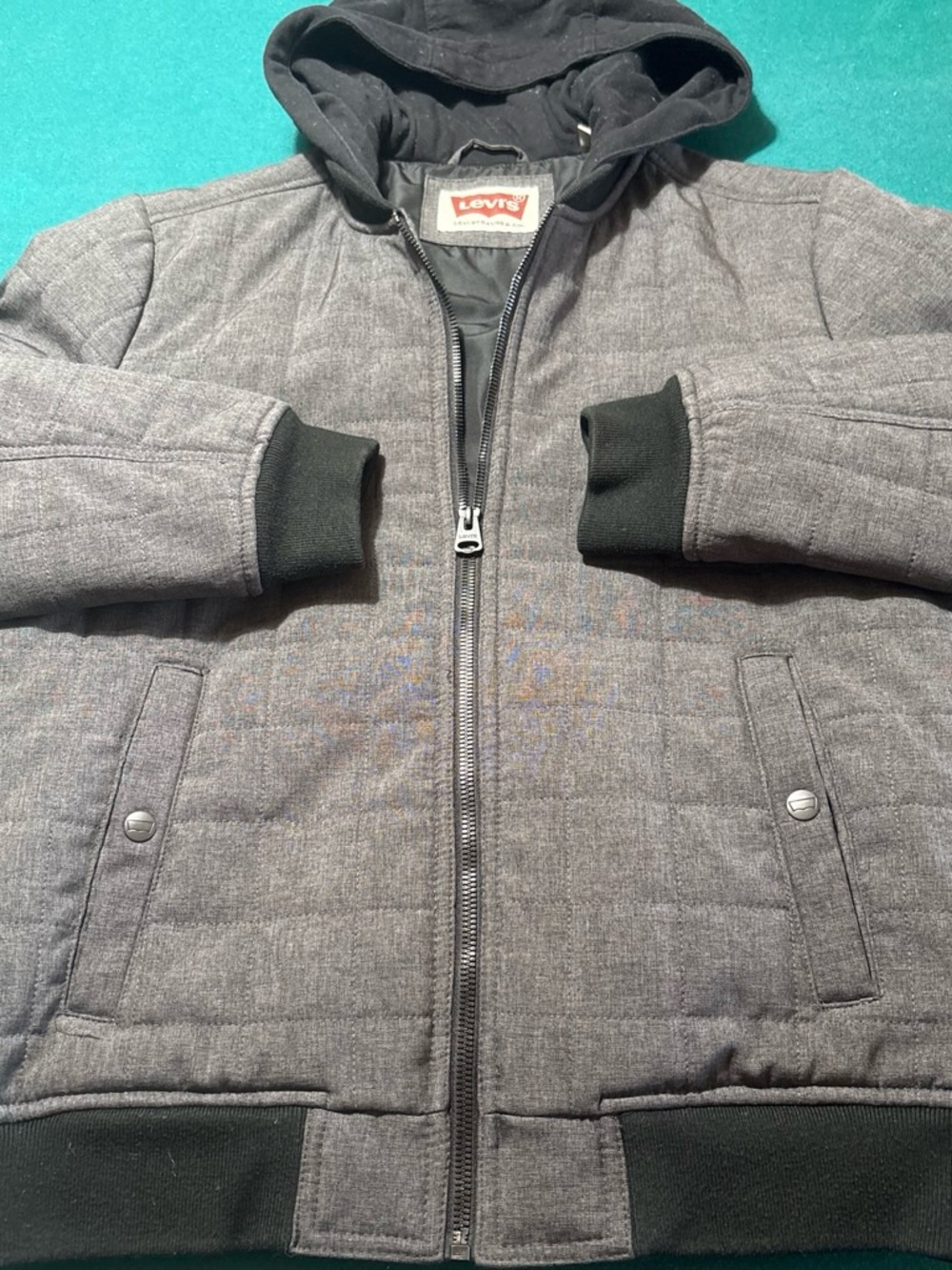 Levi's Men's Heather Gray Hoodie Bomber Jacket , S , $27
